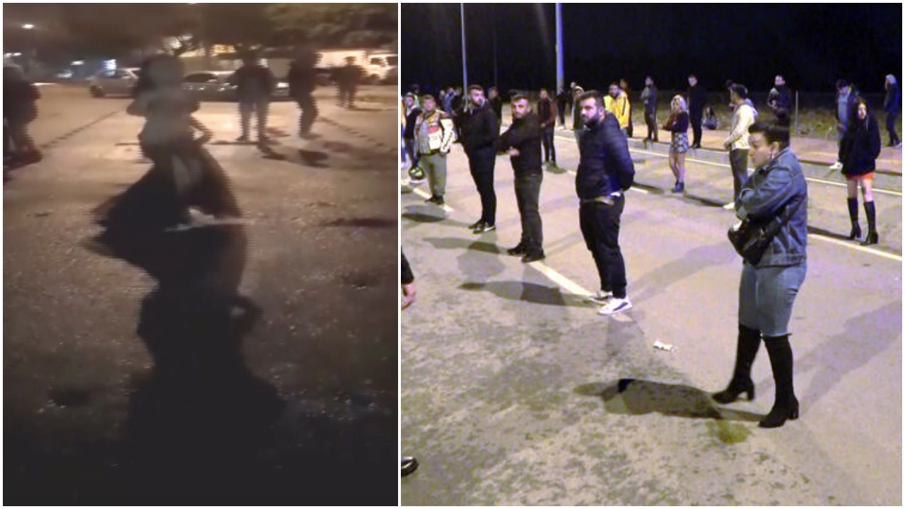 Antalya'da sokakta dansözlü parti