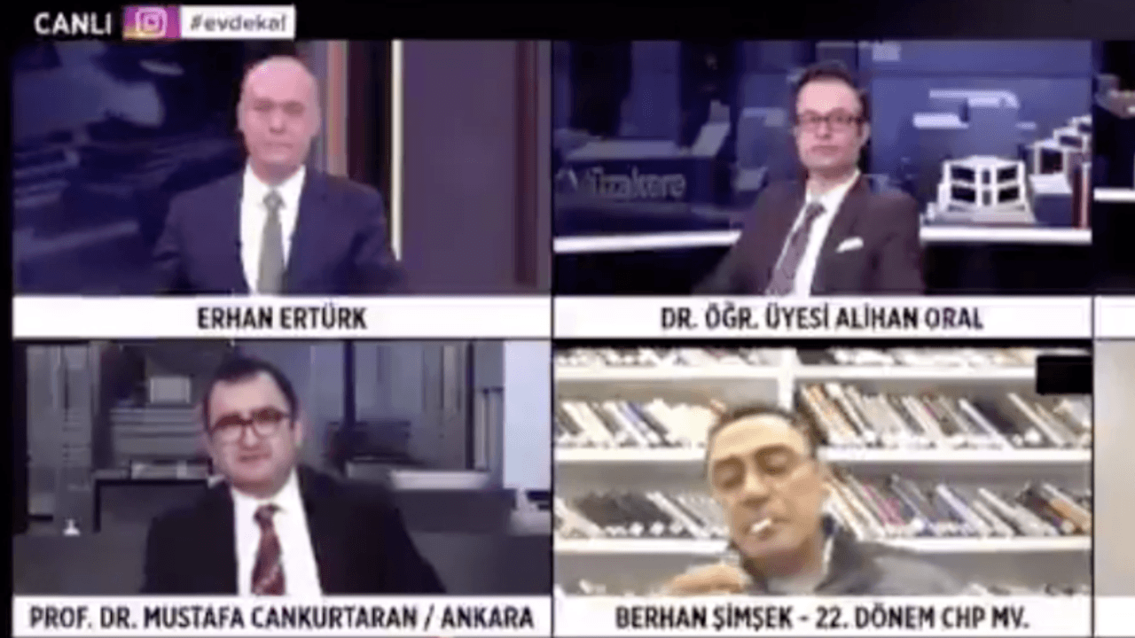 Berhan Şimşek canlı yayında sigara içti