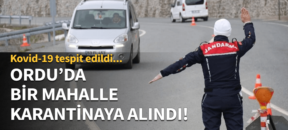 Ordu'da bir mahalle Kovid-19 salgını nedeniyle karantinaya alındı!