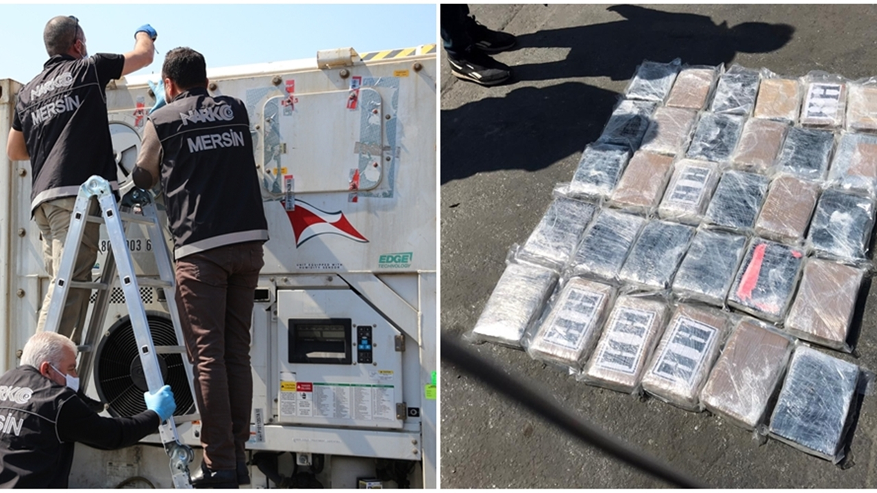 Mersin'e gelen gemide 34 kilo kokain ele geçirildi...