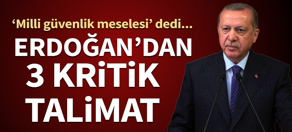 Erdoğan'dan 3 kritik talimat! ‘Milli güvenlik meselesi’ dedi...