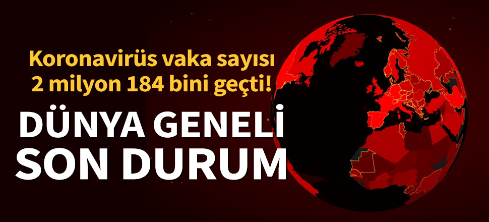 Son dakika... Dünya genelinde koronavirüs bulaşan kişi sayısı 2 milyon 184 bini geçti