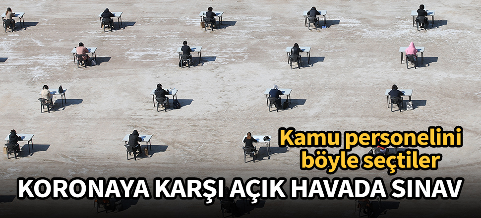 Koronavirüse karşı açık havada sınav oldular