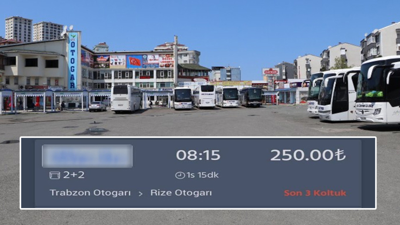 Son dakika... Rize’den Trabzon’a otobüsle gitmenin bedeli 250 TL