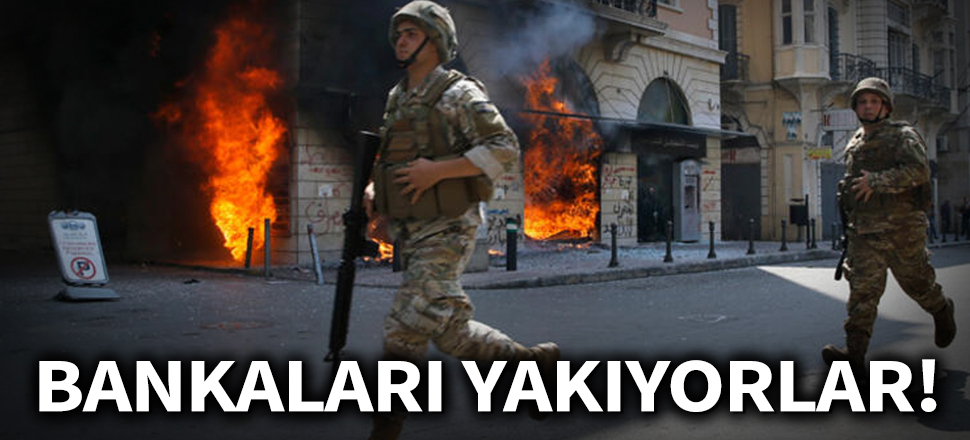 Son dakika... Lübnan'da sular durulmuyor! Bankalar ateşe verildi
