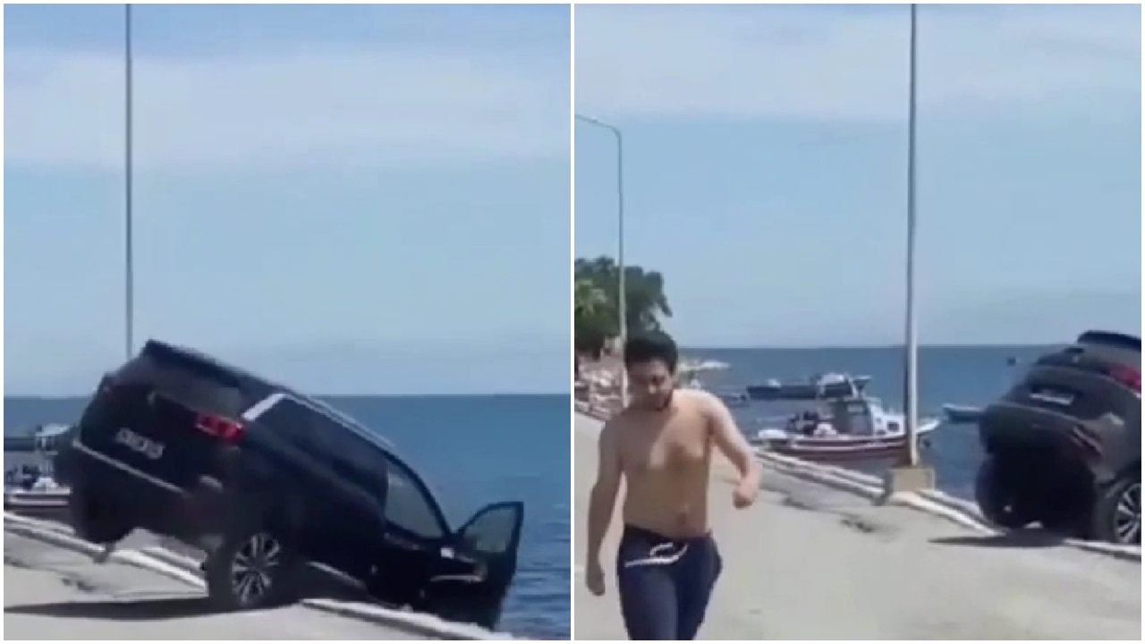 İzmir'de garip olay! Lüks cipi denize atıp bir şey olmamış gibi gitti