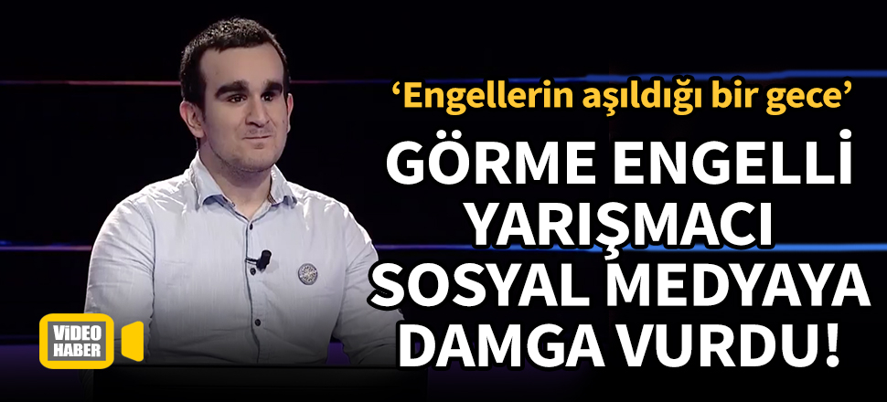 Engellerin aşıldığı bir akşam! Görme engelli Mustafa Keskin geceye damga vurdu!