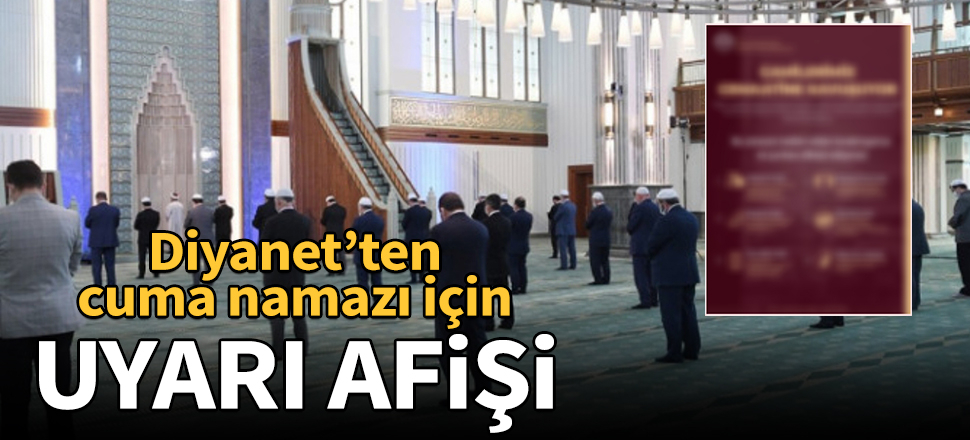 Diyanet'ten cuma namazı için uyarı afişi
