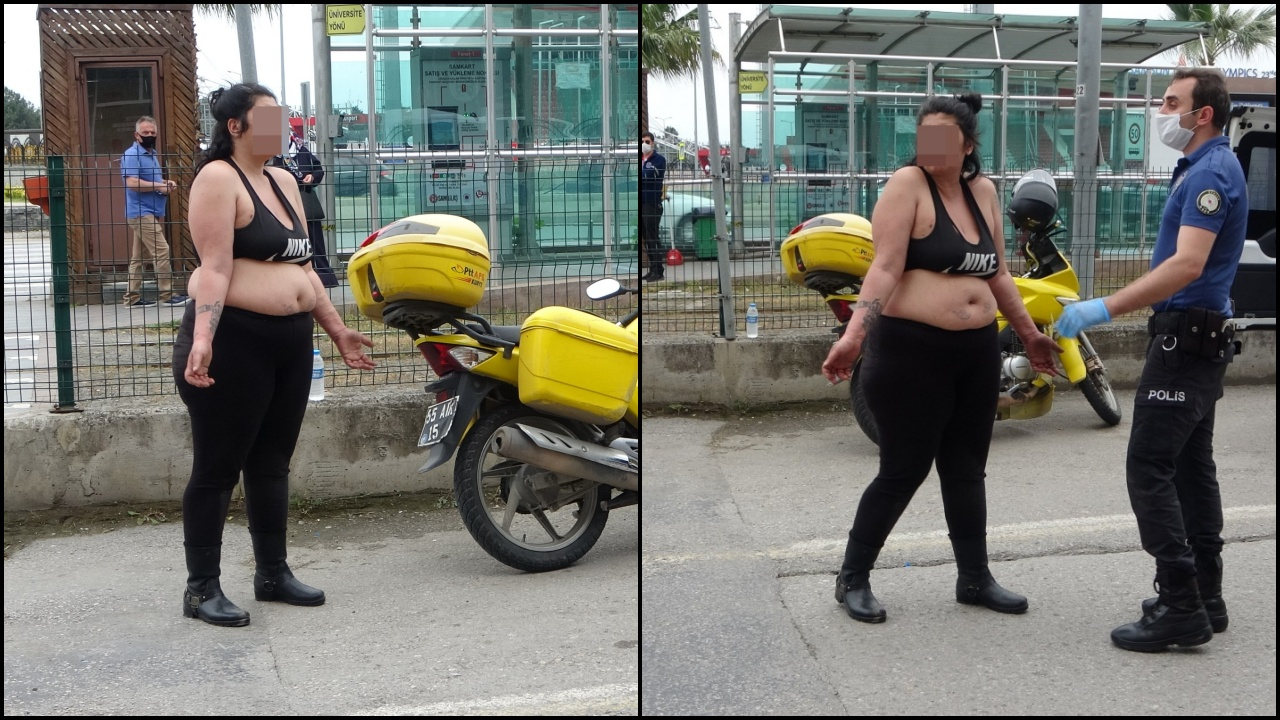 Yarı çıplak yola atladı, trafiği altüst etti!