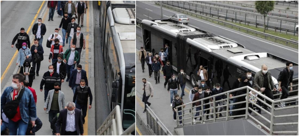Metrobüs çilesi katlandı
