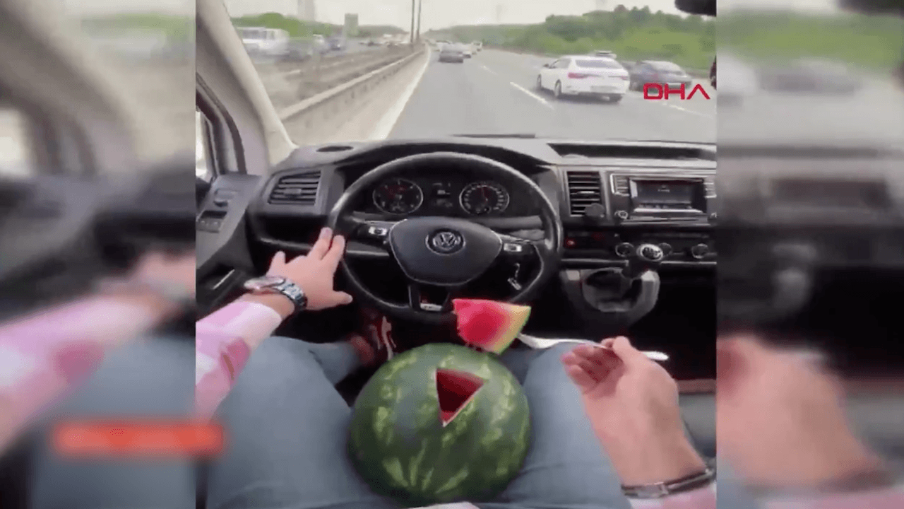 Karpuzlu trafik magandası yakalandı