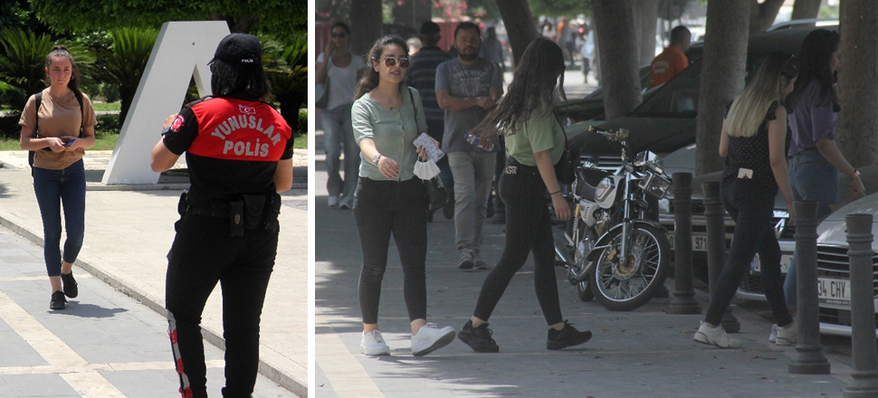 Son dakika... Adana'da polisi gören maskesini taktı! Maskesiz olanlar yolunu değiştirdi
