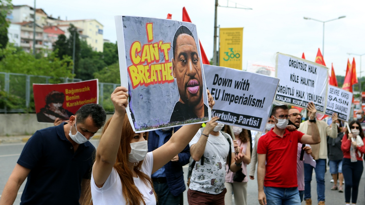 İstanbul'da George Floyd protestosu