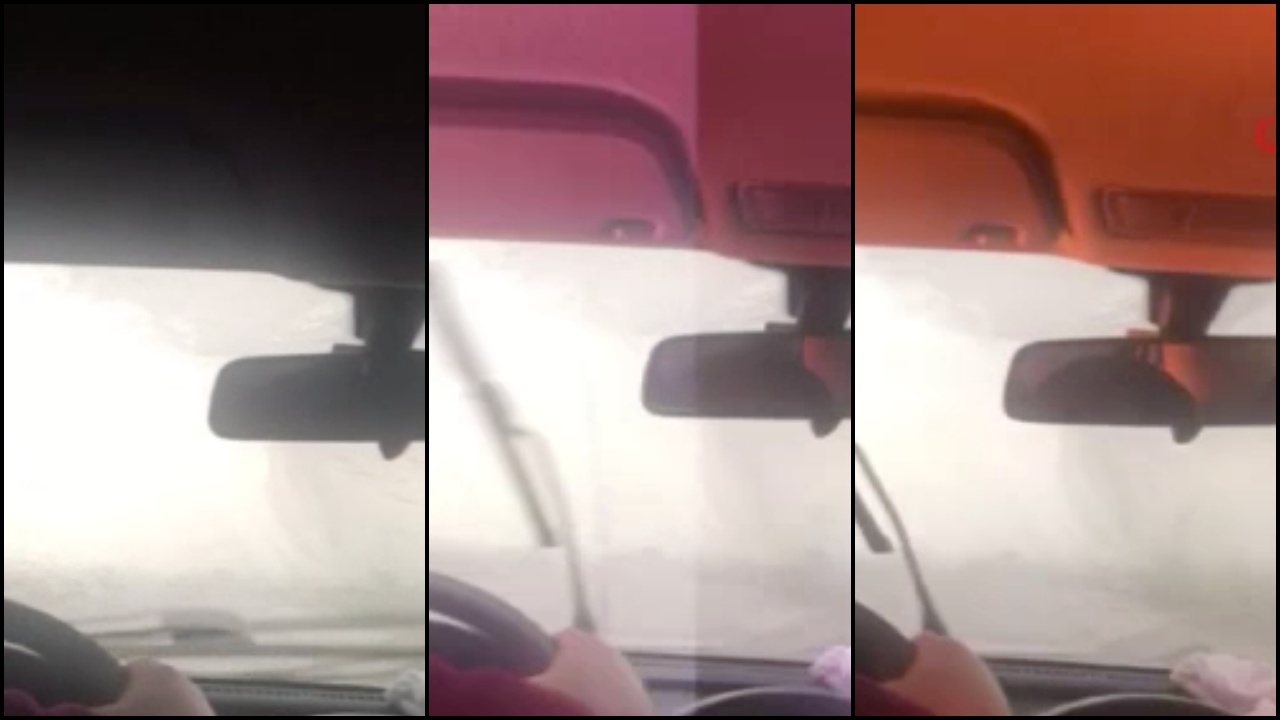 Seyir halindeki otomobile yıldırım düştü!