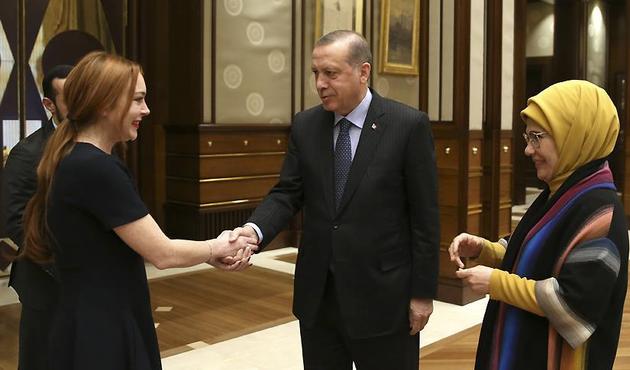 Cumhurbaşkanı Erdoğan, Lindsay Lohan'ı kabul etti
