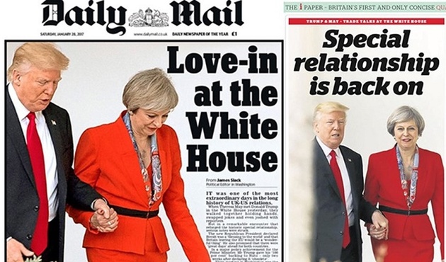 Trump ile May'in görüntüleri medyanın diline düştü