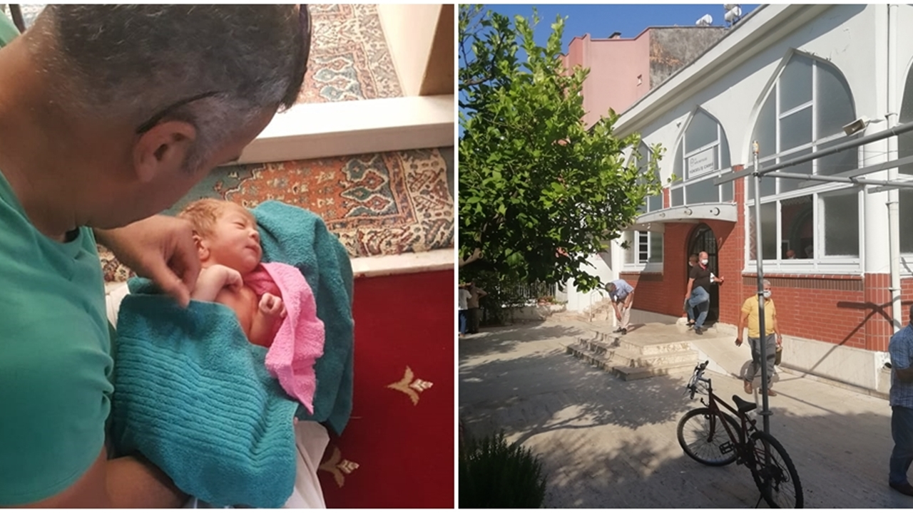 Yeni doğmuş bebeği cami avlusuna bıraktılar