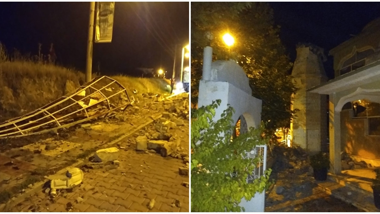 Fırtına, caminin minaresini devirdi