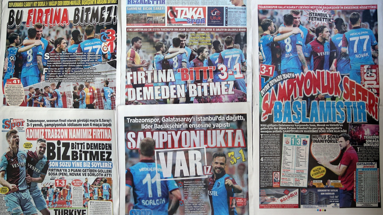 Trabzon yerel basınında Galatasaray galibiyetinin yankıları