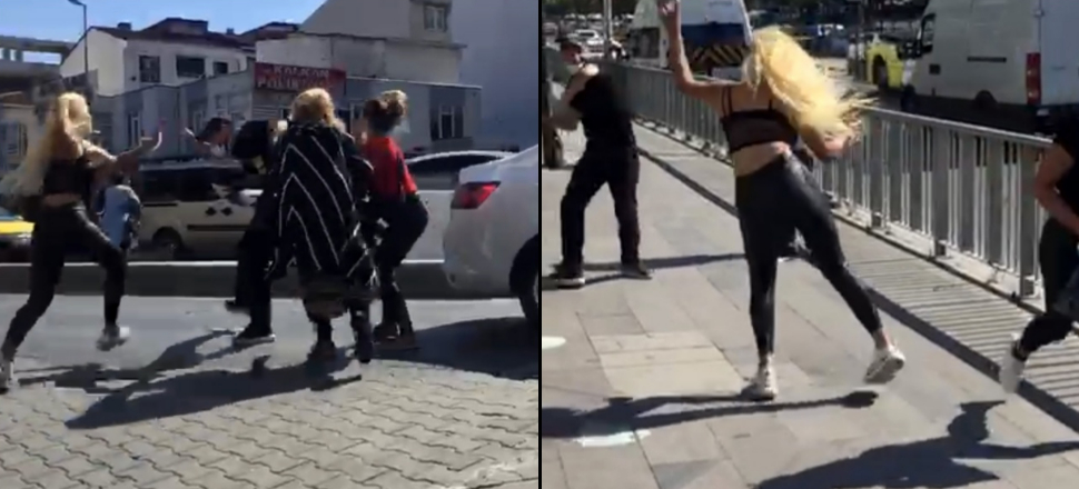 Dört kadın bir adama böyle saldırdı