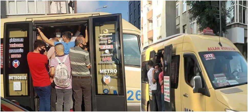 Minibüsten düşüp yeniden biniyorlar