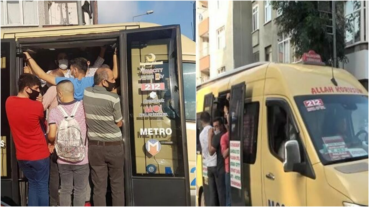İstanbul minibüslerinde korkutan manzara