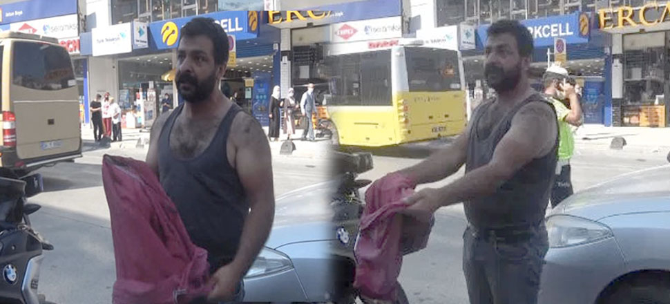 Kıyafetini çıkararak tepki gösterdi!