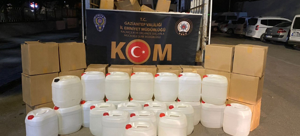 Gaziantep'te 6 ton kaçak etil alkol ele geçirildi