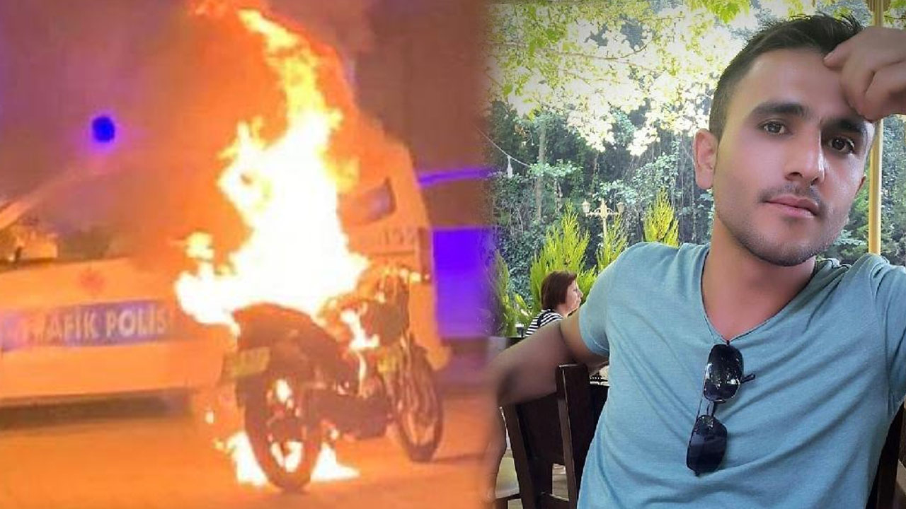 Polis ceza yazdı... Motosikletini ateşe verdi!