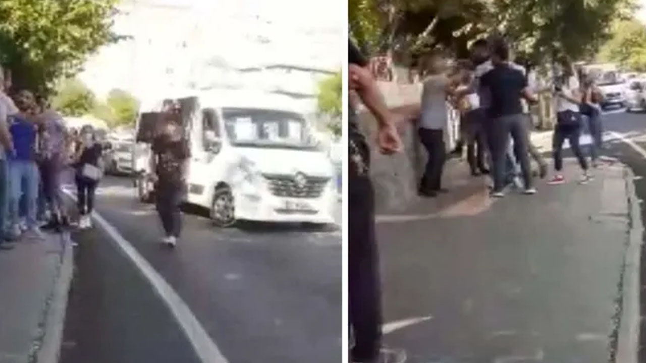 Minibüste kadın ve erkek yolcu birbirine girdi!
