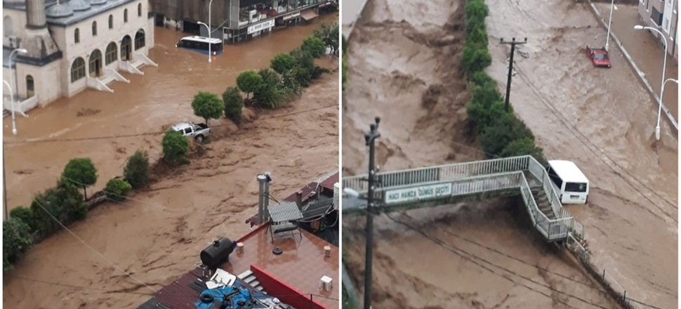 Aşırı yağış bu kez Rize'yi vurdu