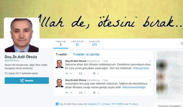 Her yerde aranan Adil Öksüz'den twitter mesajı!