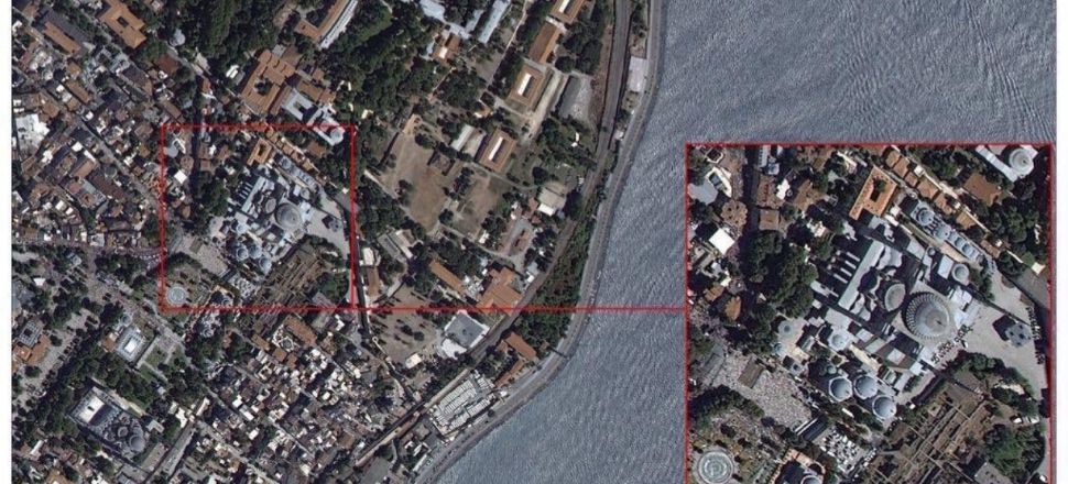 Ayasofya'da ilk cuma uzaydan görüntülendi