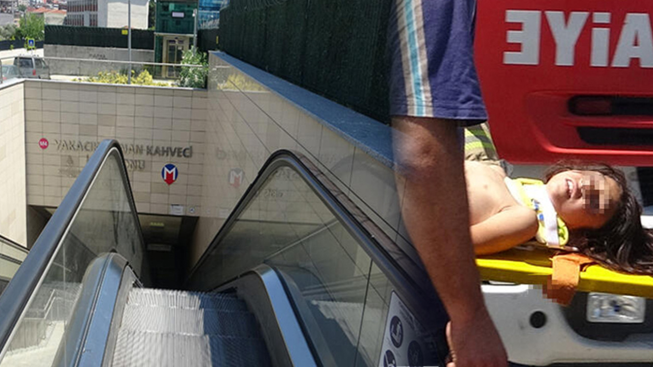İstanbul'da metro istasyonunda yürüyen merdivene binen 7 yaşındaki Berfin dehşeti yaşadı!
