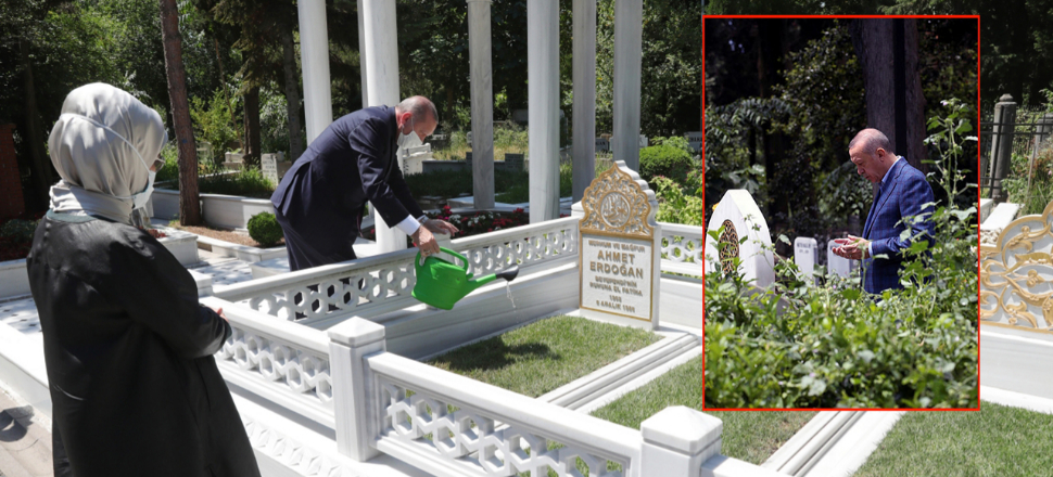 Cumhurbaşkanı Erdoğan'dan aile kabristanına ziyaret