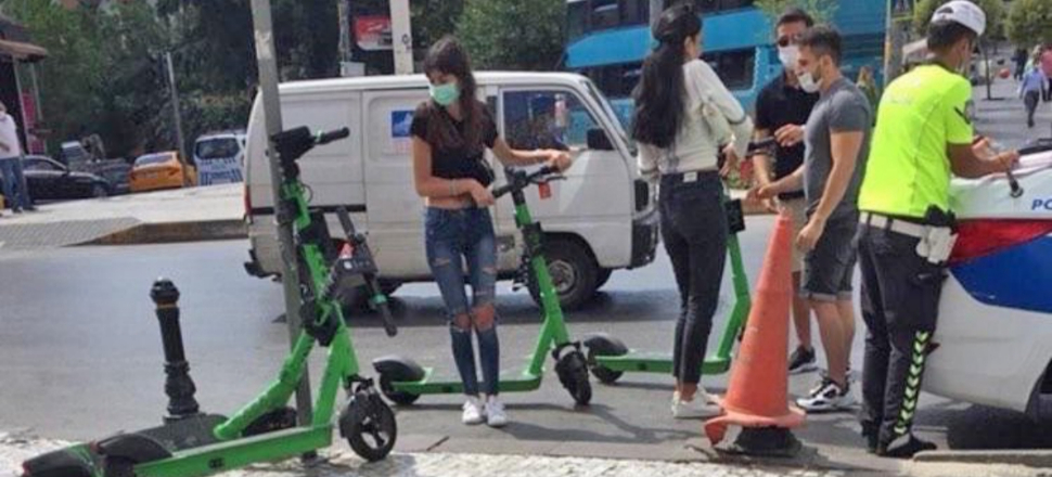 Polisten elektrikli scooter'a ceza