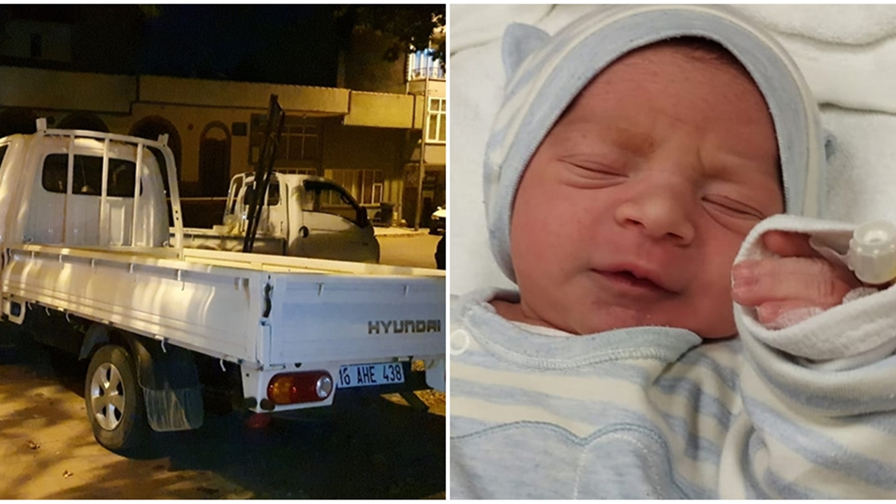 3 günlük bebeği kamyonet kasasına bıraktılar