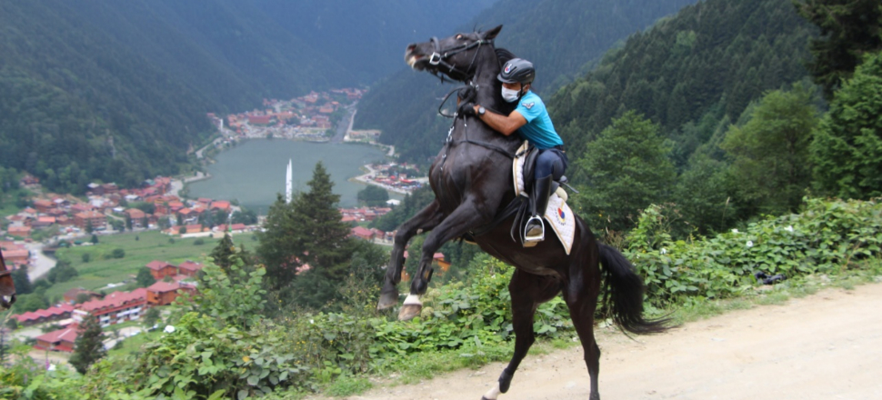 Atlı jandarmalar Uzungöl'de göreve başladı