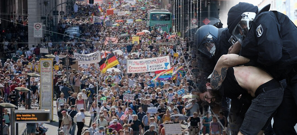 Almanya'da koronavirüs kısıtlamaları protesto edildi
