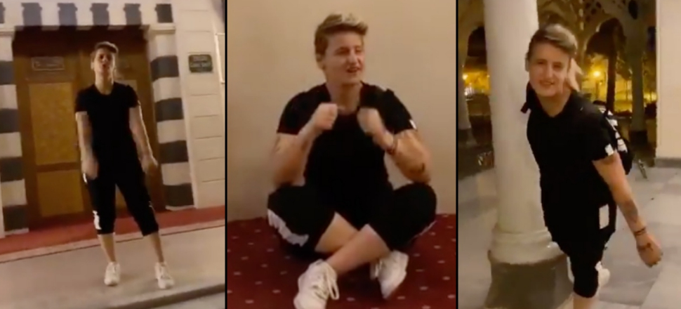 Camide uygunsuz videolar çeken kadın yakalandı