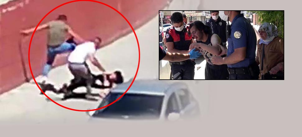 Erzurum'da annesini döven gence feci dayak!