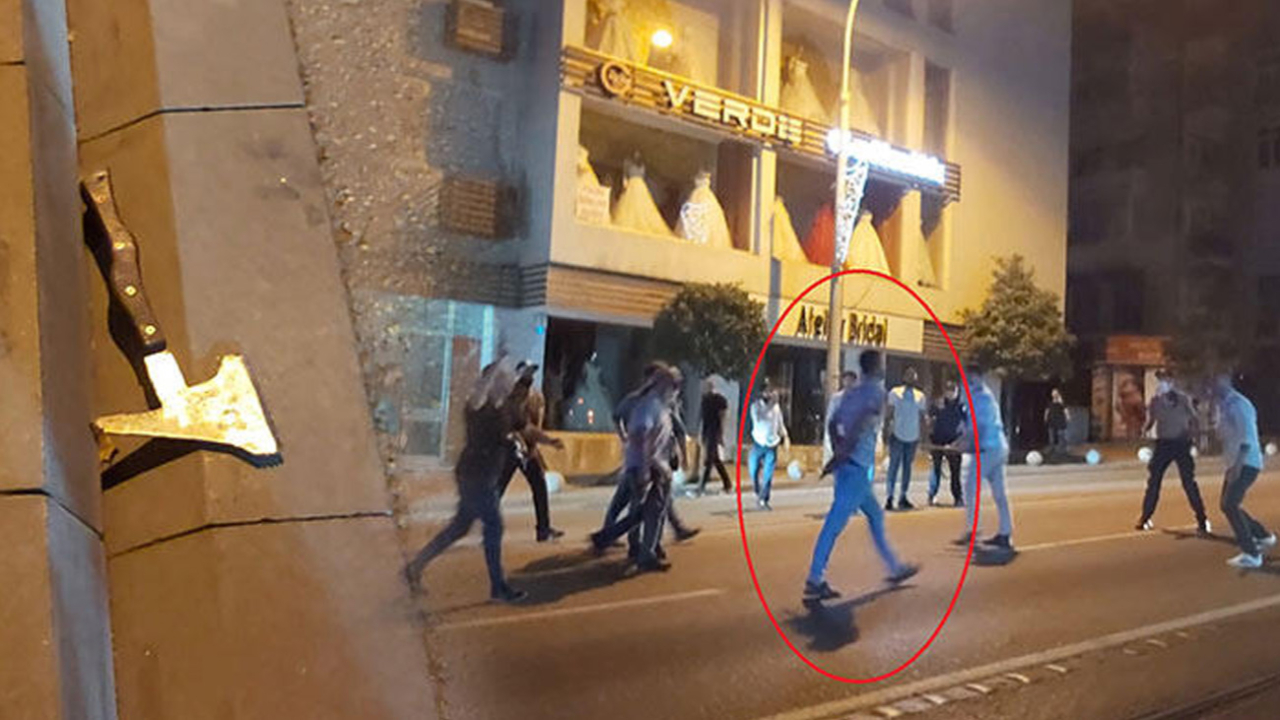 Bursa'da baltalı eski koca caddeyi cehenneme çevirdi