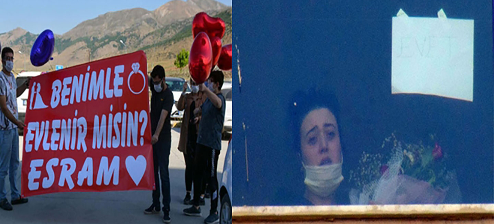 Tedavi gören kız arkadaşına evlilik teklifi