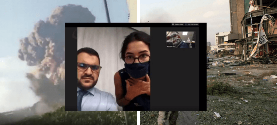 Röportaj sırasında patlama anı