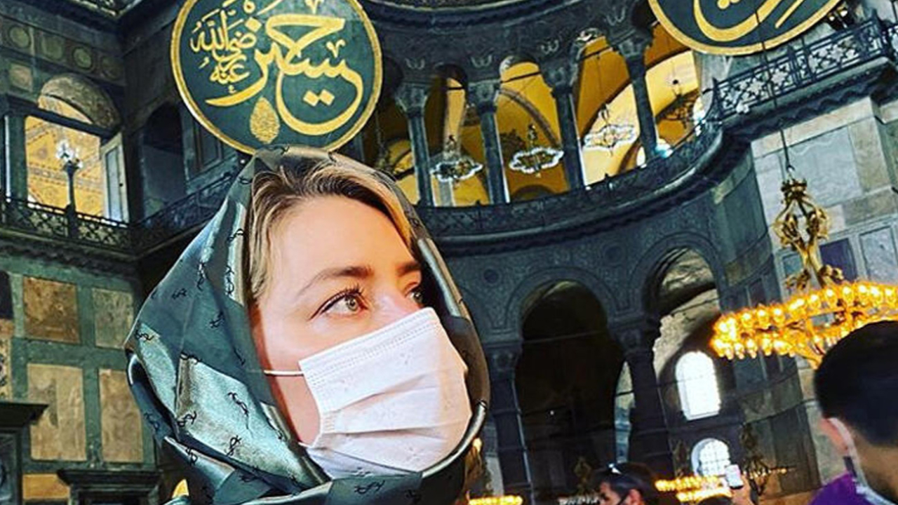 Amber Heard Ayasofya'yı ziyaret etti: Şanslıyım ki burayı gördüm
