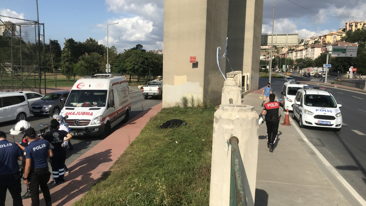 Aracını park edip viyadükten atladı
