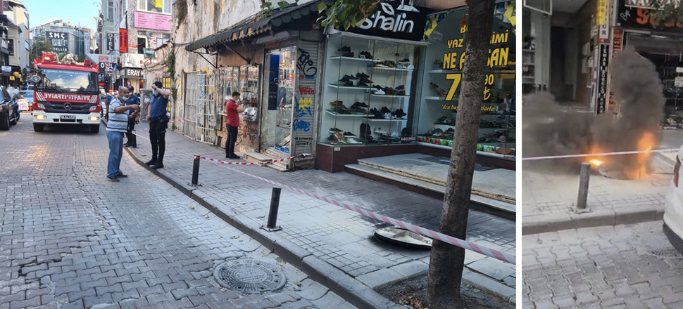 Beşiktaş'ta yeraltı kablolarında yangın sonrası patlama meydana geldi