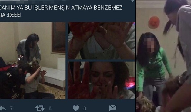 Üniversiteli kızlar önce twitter'da tartıştı, sonra ev bastı! / VİDEO (+18)