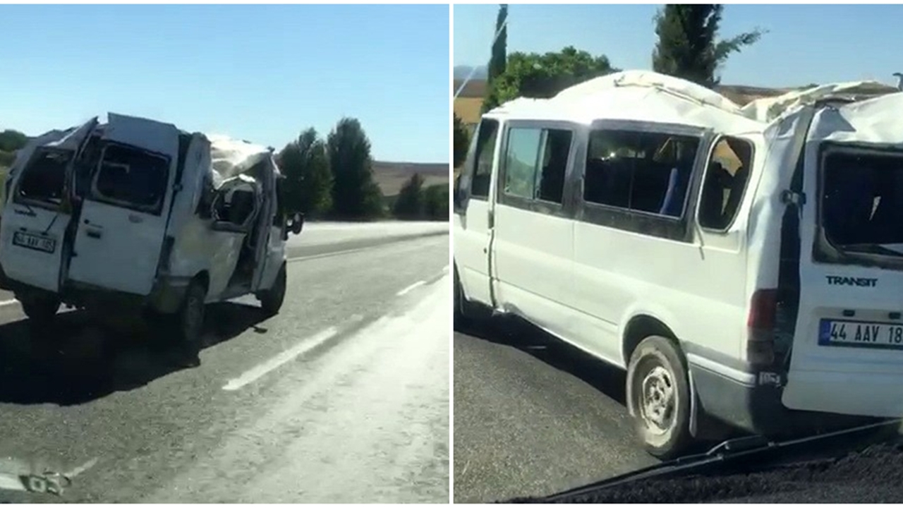 Hurdaya dönen araçla karayolunda ilerledi