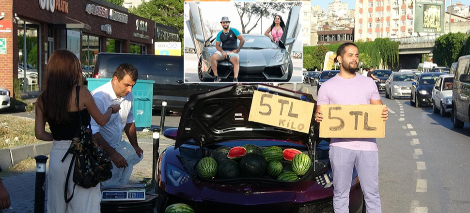Lamborghini'li karpuzcu bakın kimmiş